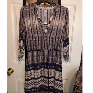 Navy/cream print boutique dress